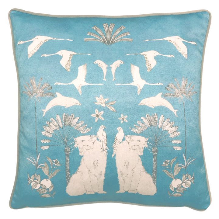 COLONY PALM 43X43 CUSHION CASE BLUE