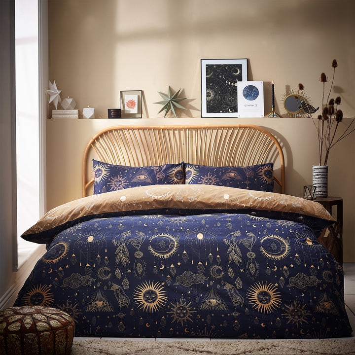 Constellation Single Duvet Set Gold/Navy - image 2