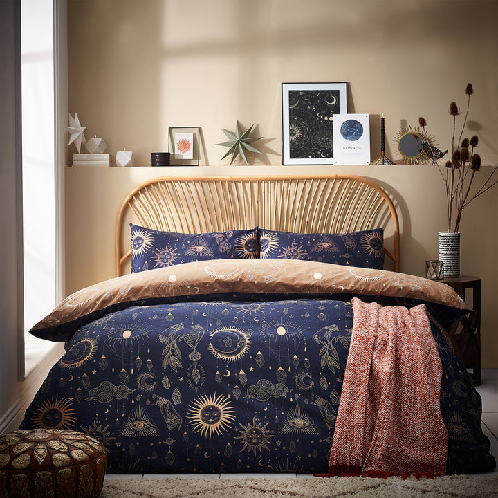 Constellation Double Duvet Set Gold/Navy