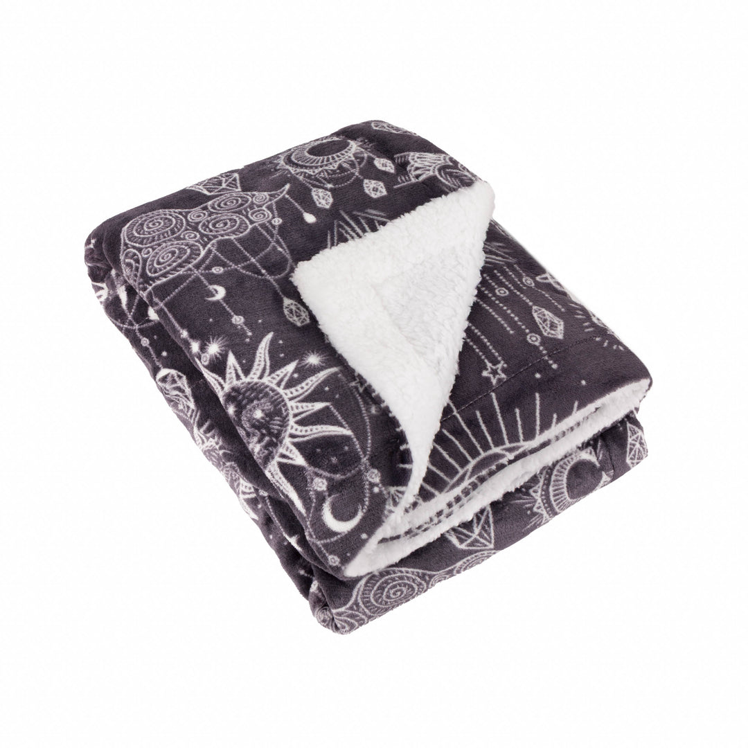Constellation 130x180 Sherpa Throw Charcoal/Cream - image 3