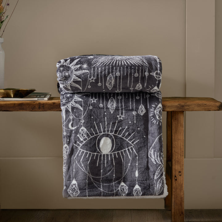 Constellation 130x180 Sherpa Throw Charcoal/Cream