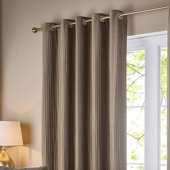 CORINTHIAN 228X137 EYELET CURTAINS MINK