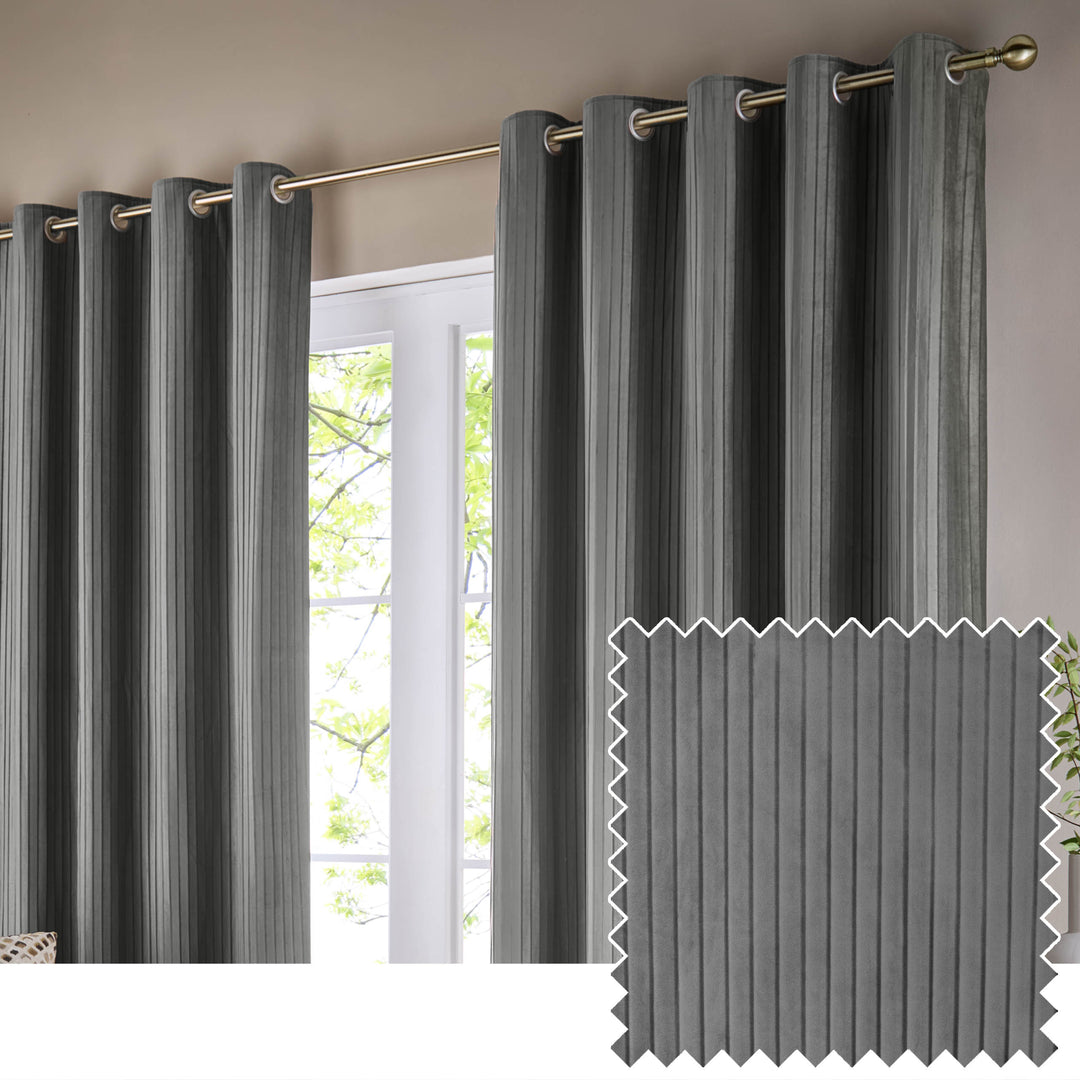 Corinthian 228x228 Eyelet Curtains Grey