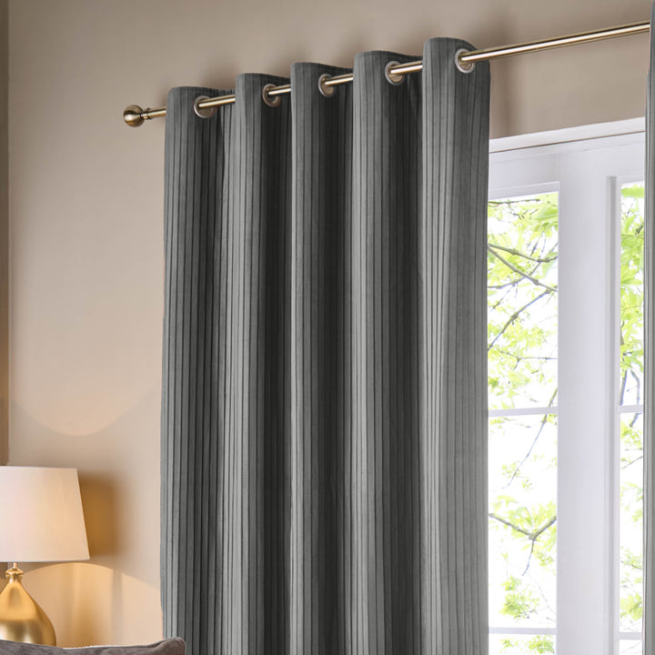 CORINTHIAN 228X137 EYELET CURTAINS GREY