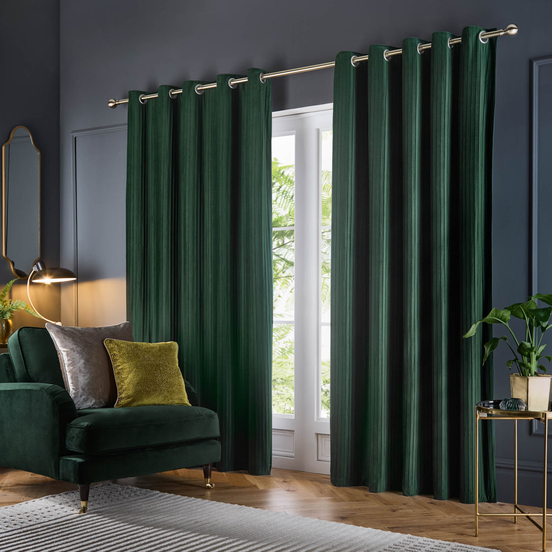 CORINTHIAN 228X137 EYELET CURTAINS FOREST