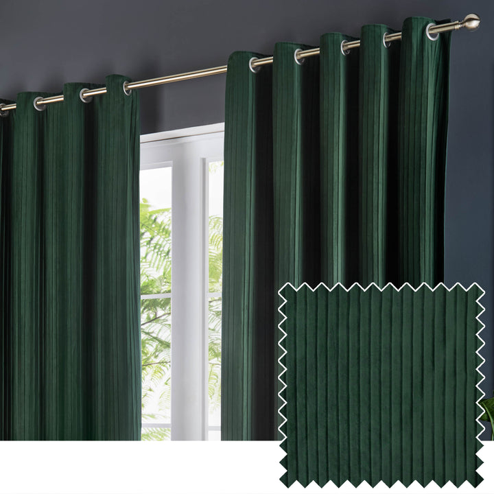 CORINTHIAN 228X137 EYELET CURTAINS FOREST