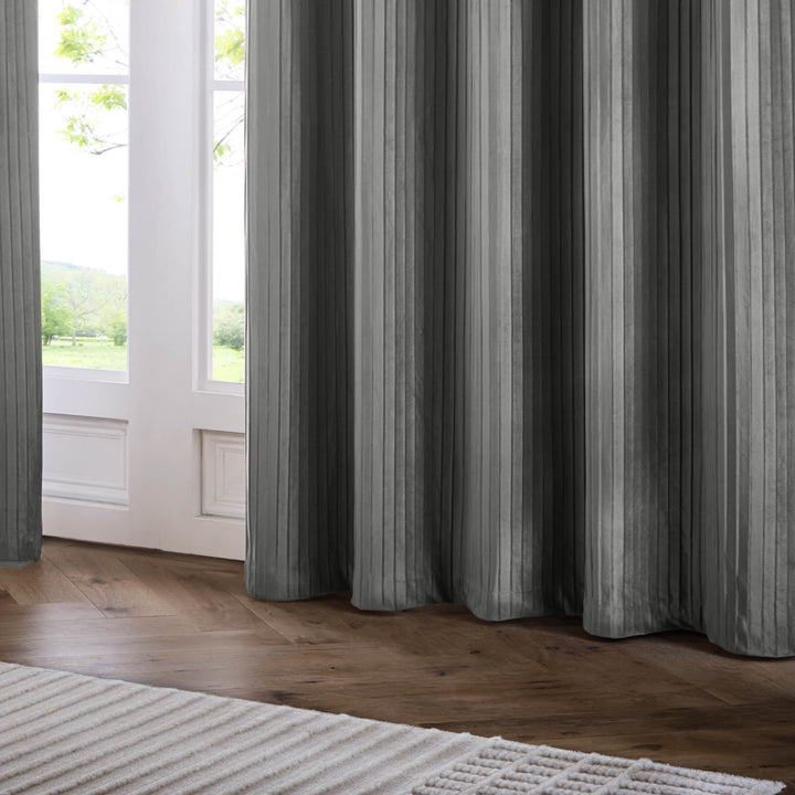 Corinthian 117x137 Eyelet Curtains Grey - image 5