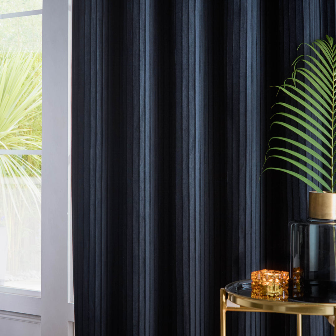 CORINTHIAN 228X137 EYELET CURTAINS MIDNIGHT