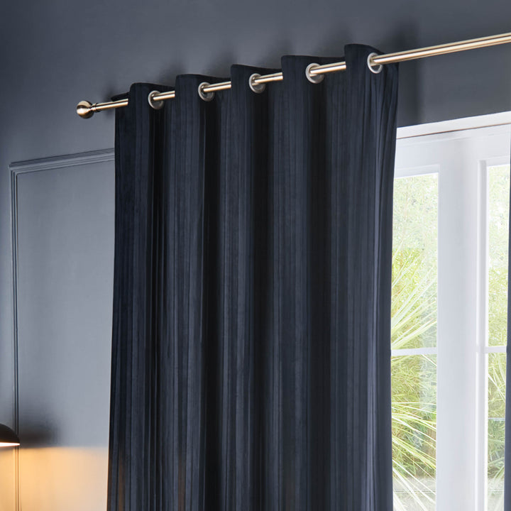 CORINTHIAN 228X137 EYELET CURTAINS MIDNIGHT