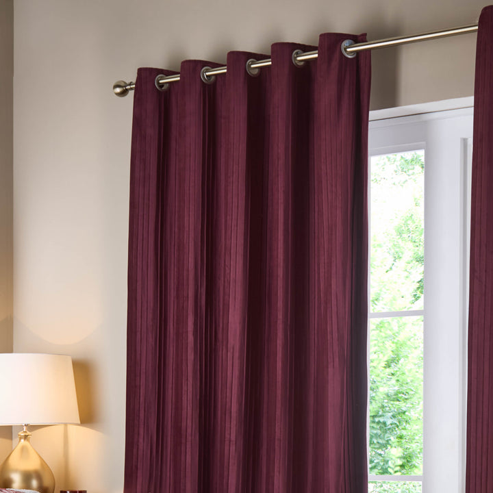 CORINTHIAN 228X137 EYELET CURTAINS MERLOT