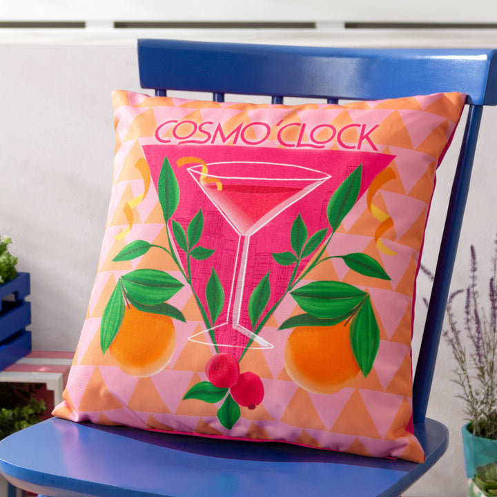 Cosmo O Clock 43x43 Outdoor Cushion Case Pink
