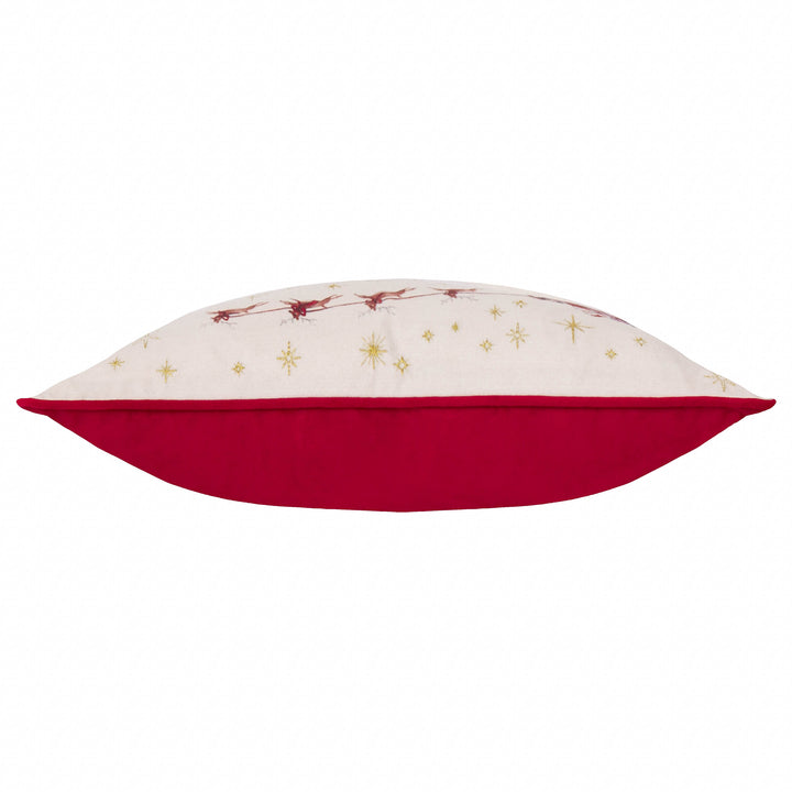 COTSWOLD CHRISTMAS 30X50 CUSHION CASE CREAM/BURGUNDY