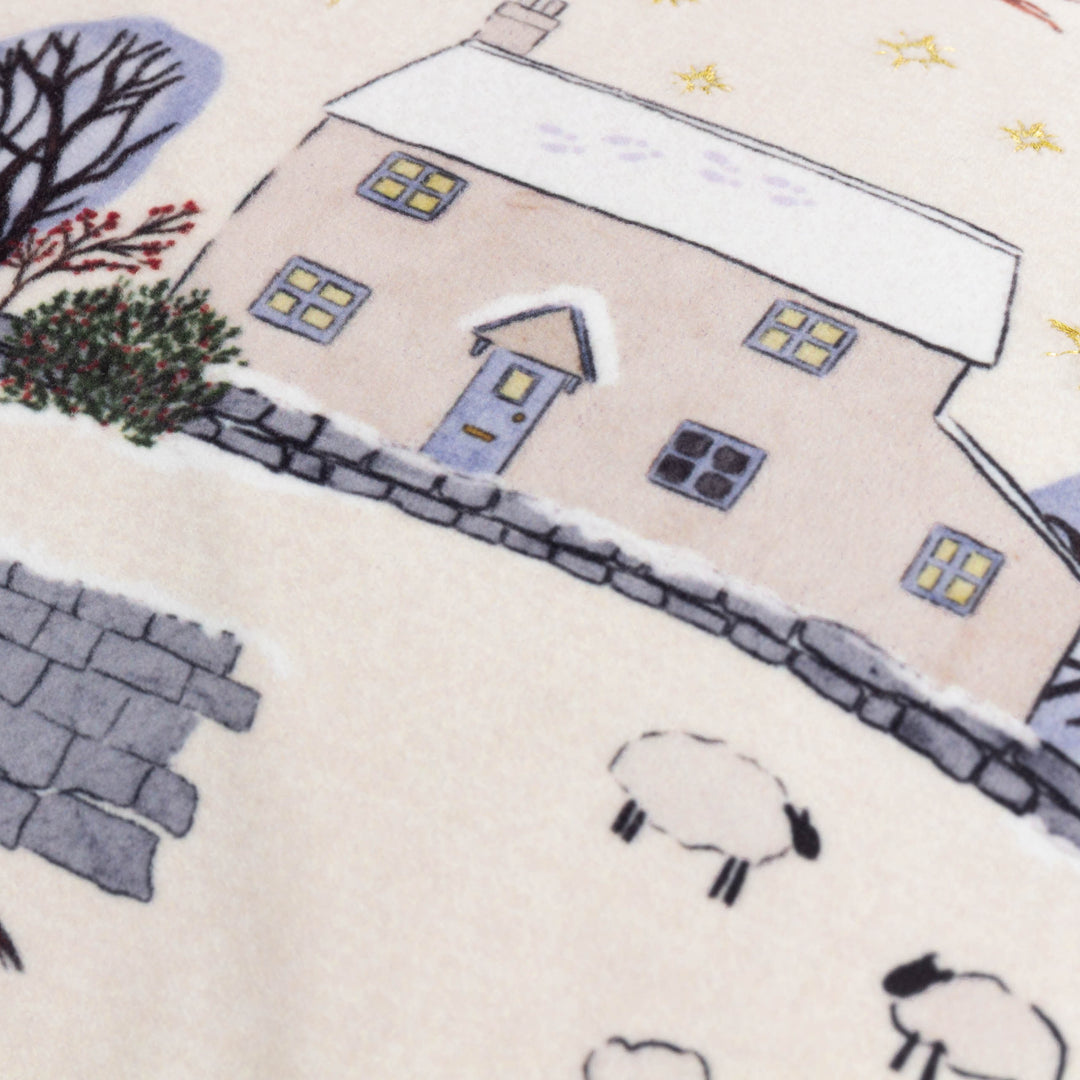 COTSWOLD CHRISTMAS 30X50 CUSHION CASE CREAM/BURGUNDY