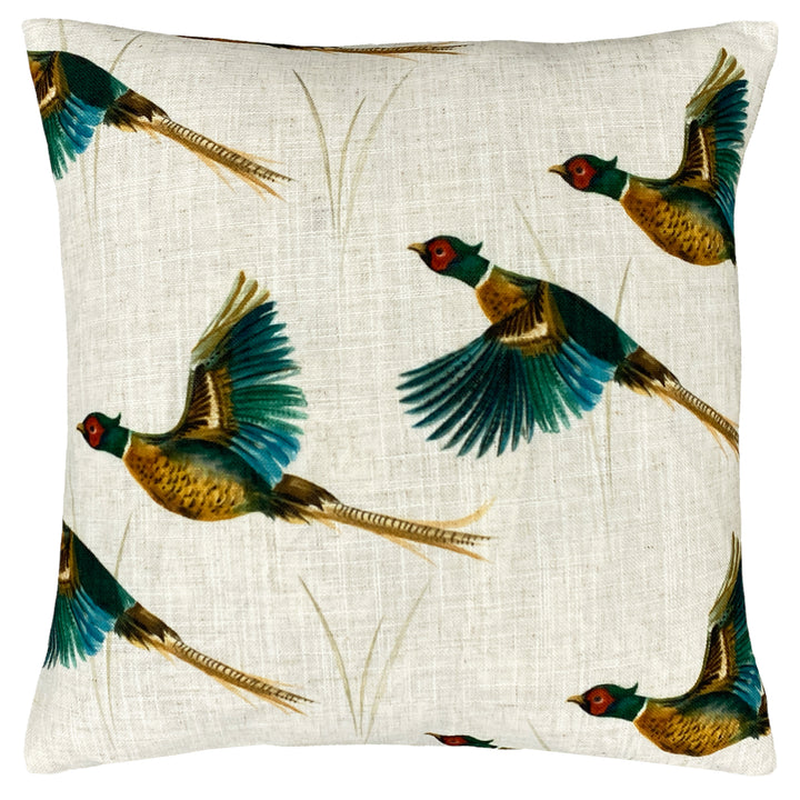 COUNTRY FLYING PHEASANTS 43X43 CUSHION CASE MULTI