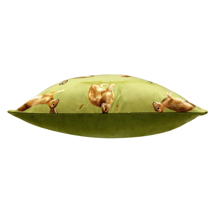 COUNTRY RUNNING HARES 43X43 CUSHION CASE SAGE