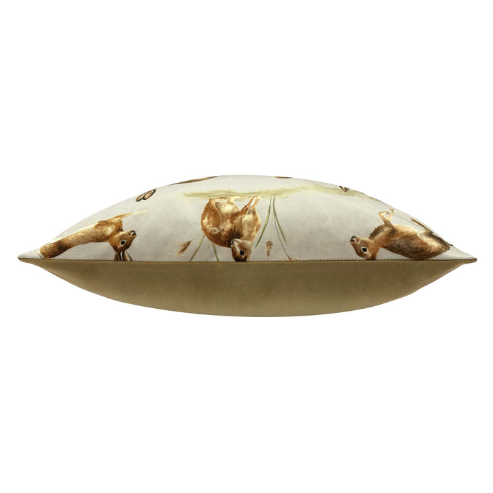 COUNTRY RUNNING HARES 43X43 CUSHION CASE TAUPE