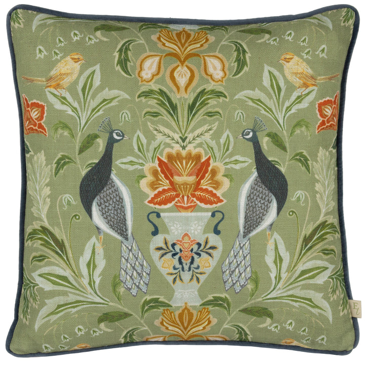 CHATSWORTH PEACOCK 43X43 CUSHION CASE SAGE
