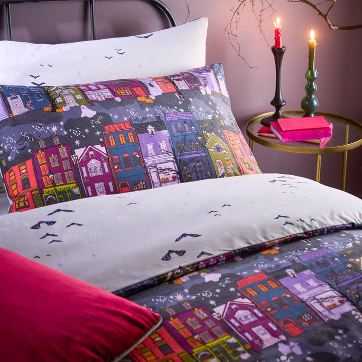 Creepy Town Single Duvet Set Charcoal - image 2