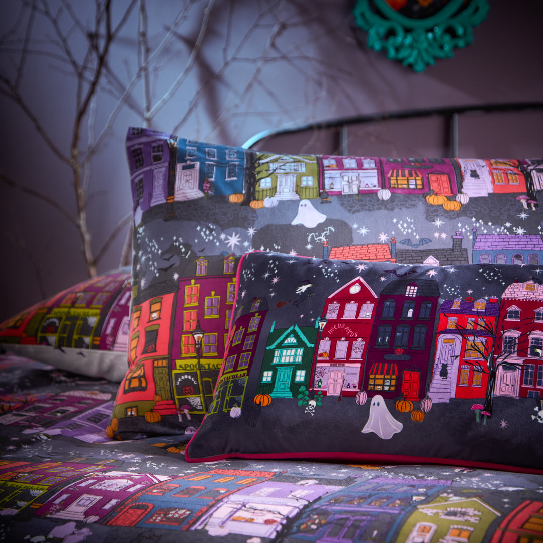 Creepy Town Single Duvet Set Charcoal - image 3