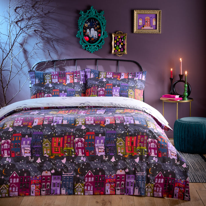Creepy Town Single Duvet Set Charcoal - image 4