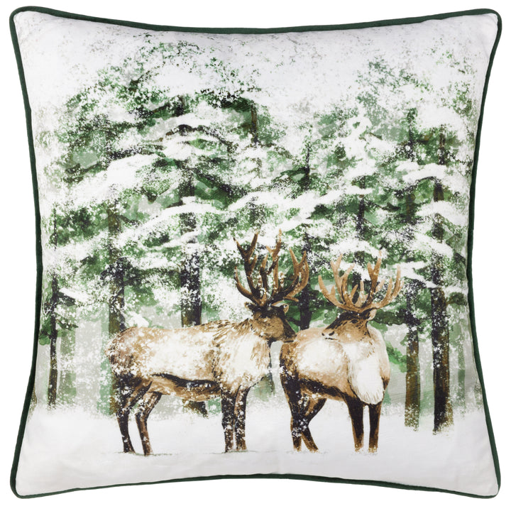 CLASSIC REINDEER 43X43 CUSHION CASE GREEN