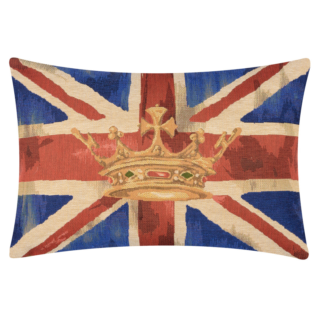 Crown Union Jack 46x32 Cushion Case Blue