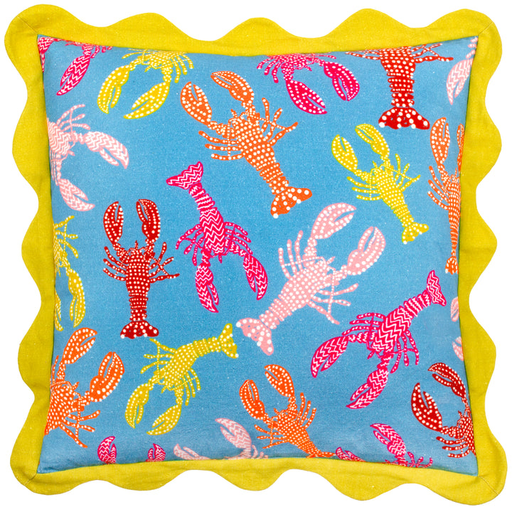 CRUSTACEANS 50X50 CUSHION CASE AQUA