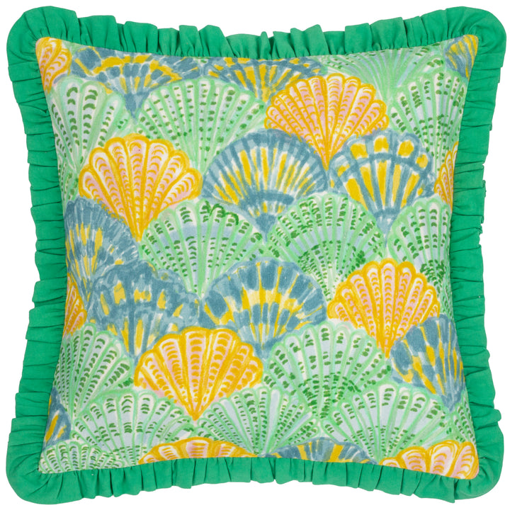 CLAM SHELLS 50X50 CUSHION CASE GREEN