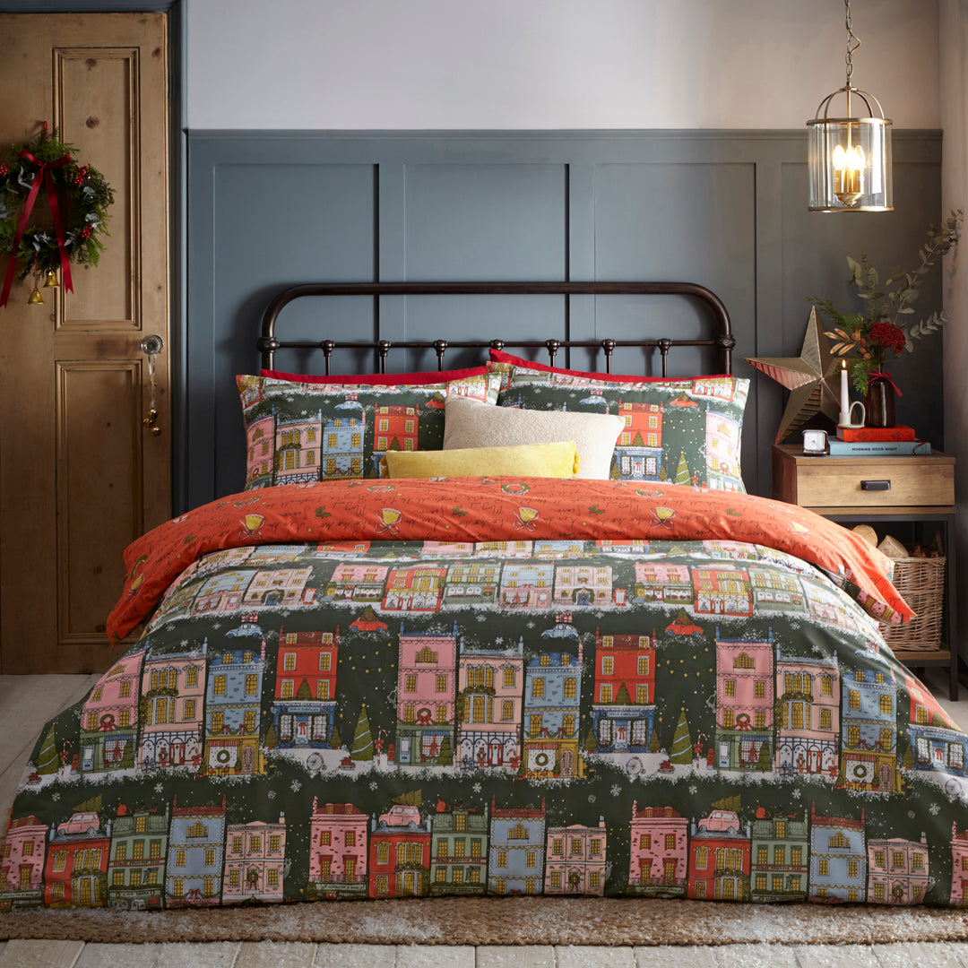 Christmas Spirit King Size Duvet Set Green