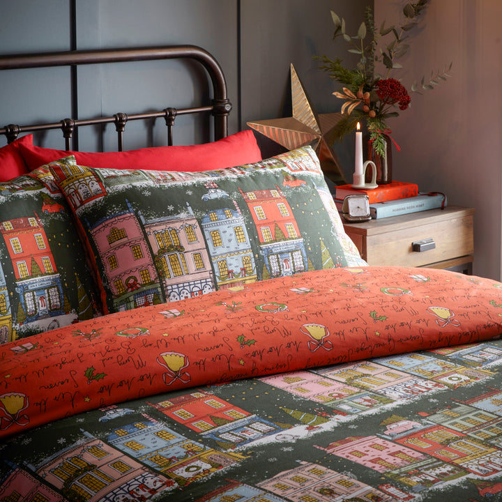 Christmas Spirit King Size Duvet Set Green - image 3