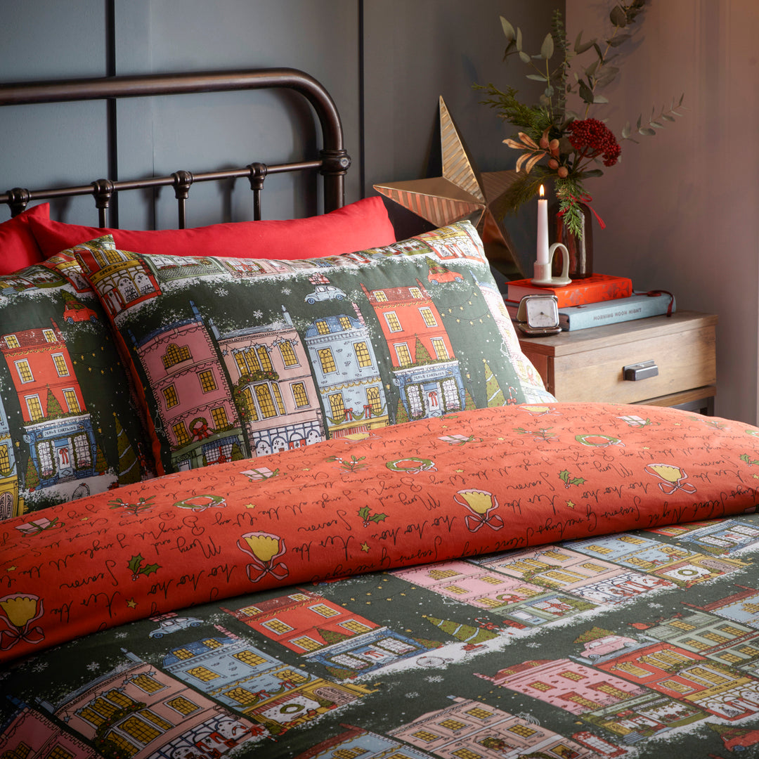 CHRISTMAS SPIRIT SUPER KING DUVET SET GREEN