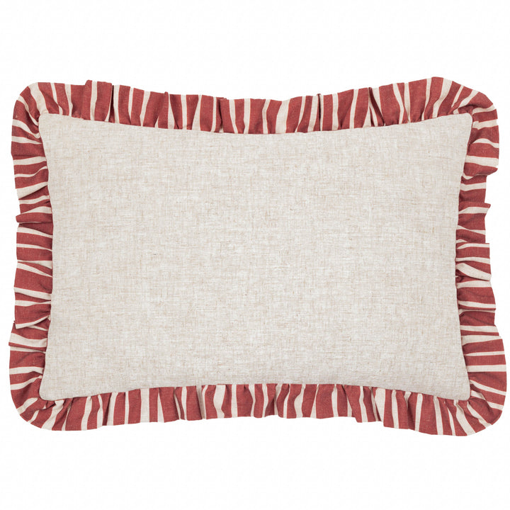 CARMON STRIPE 40X60 CUSHION CASE LINEN/RED