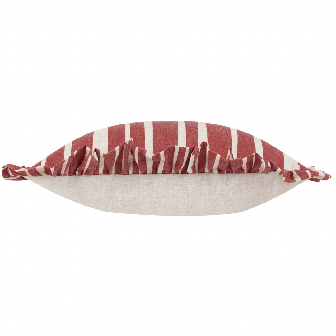 CARMON STRIPE 40X60 CUSHION CASE LINEN/RED