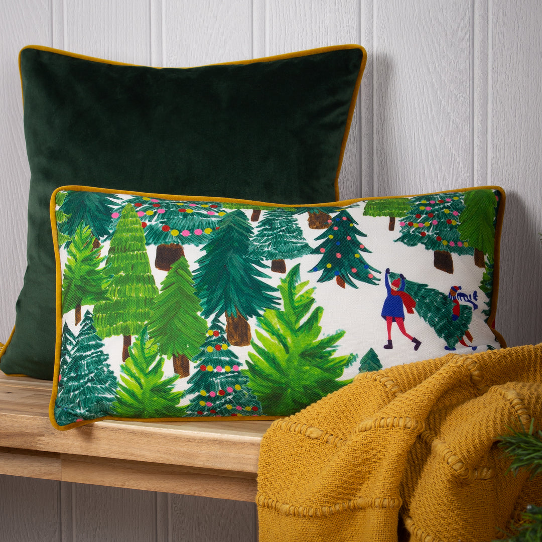 CHRISTMAS TOGETHER TREE DAY 30X50 CUSHION CASE MULTI