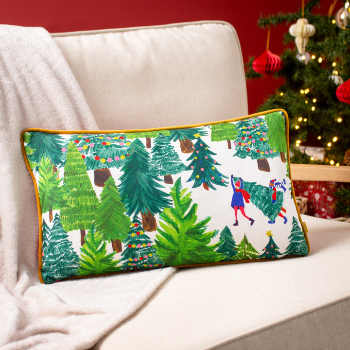 CHRISTMAS TOGETHER TREE DAY 30X50 CUSHION CASE MULTI