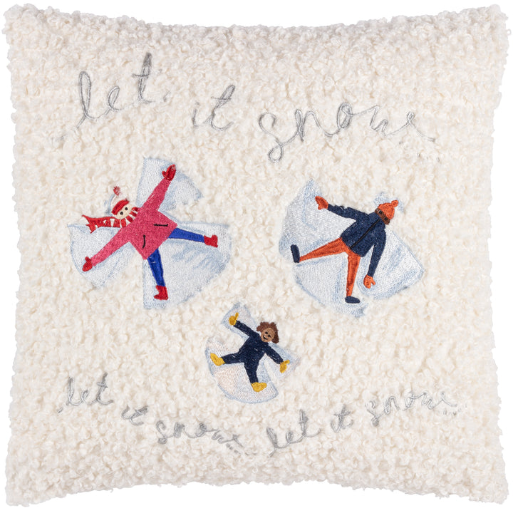 CHRISTMAS TOGETHER SNOW ANGELS 43X43 CUSHION CASE SNOW
