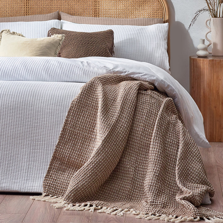 Chunky Waffle Single Duvet Set White - image 3