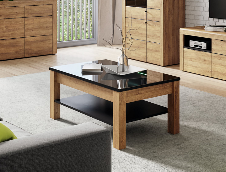 Violet Oak Effect and Black Gloss Coffee table