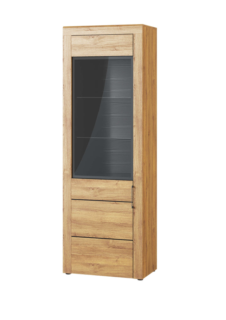 Violet Tall Oak Effect 1 Door Display Cabinet