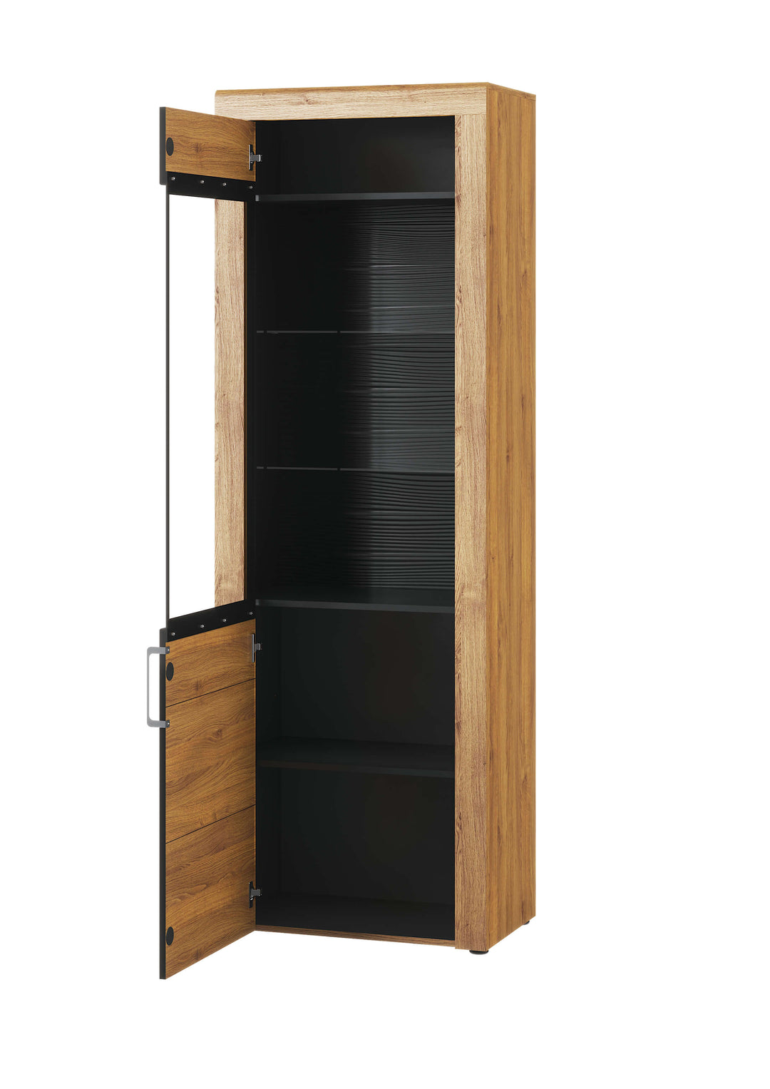 Violet Tall Oak Effect 1 Door Display Cabinet