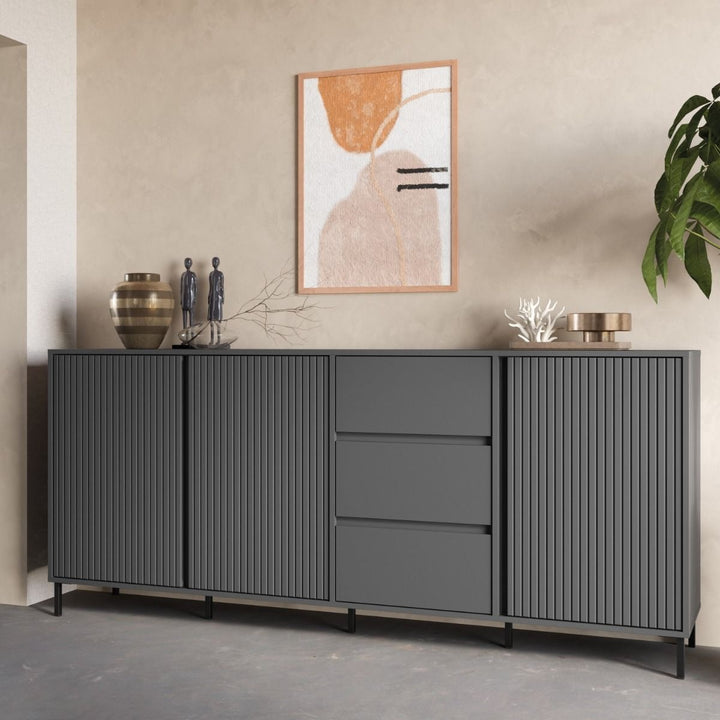 Avenal Sideboard 3 Door 3 Drawer in Anthracite