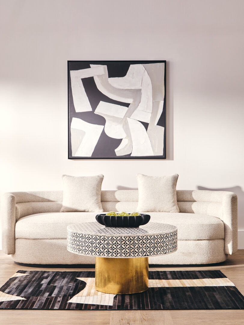 Jasper Round Coffee Table With Gold Base