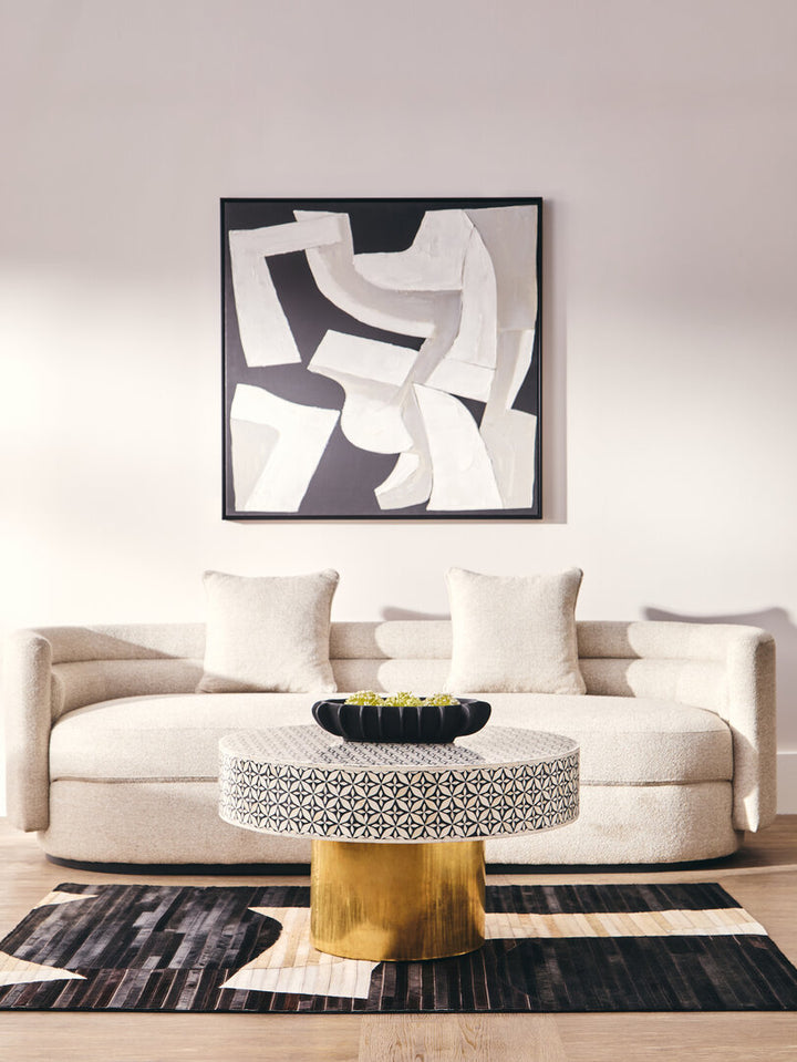 Jasper Round Coffee Table With Gold Base