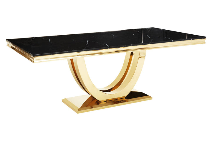 Ozzy Black Marble Rectangular Dining Table