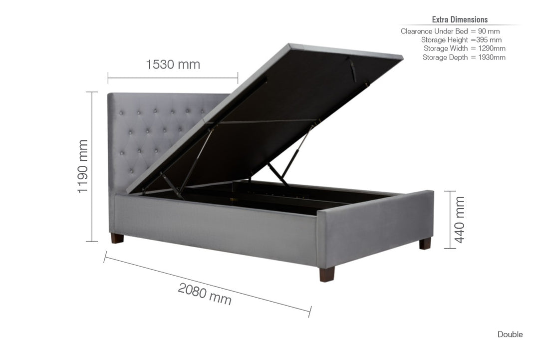 Cologne Double Ottoman Bed