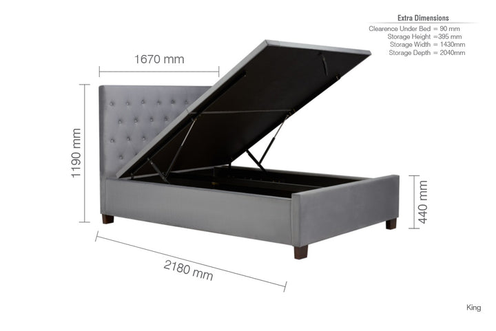Cologne King Ottoman Bed