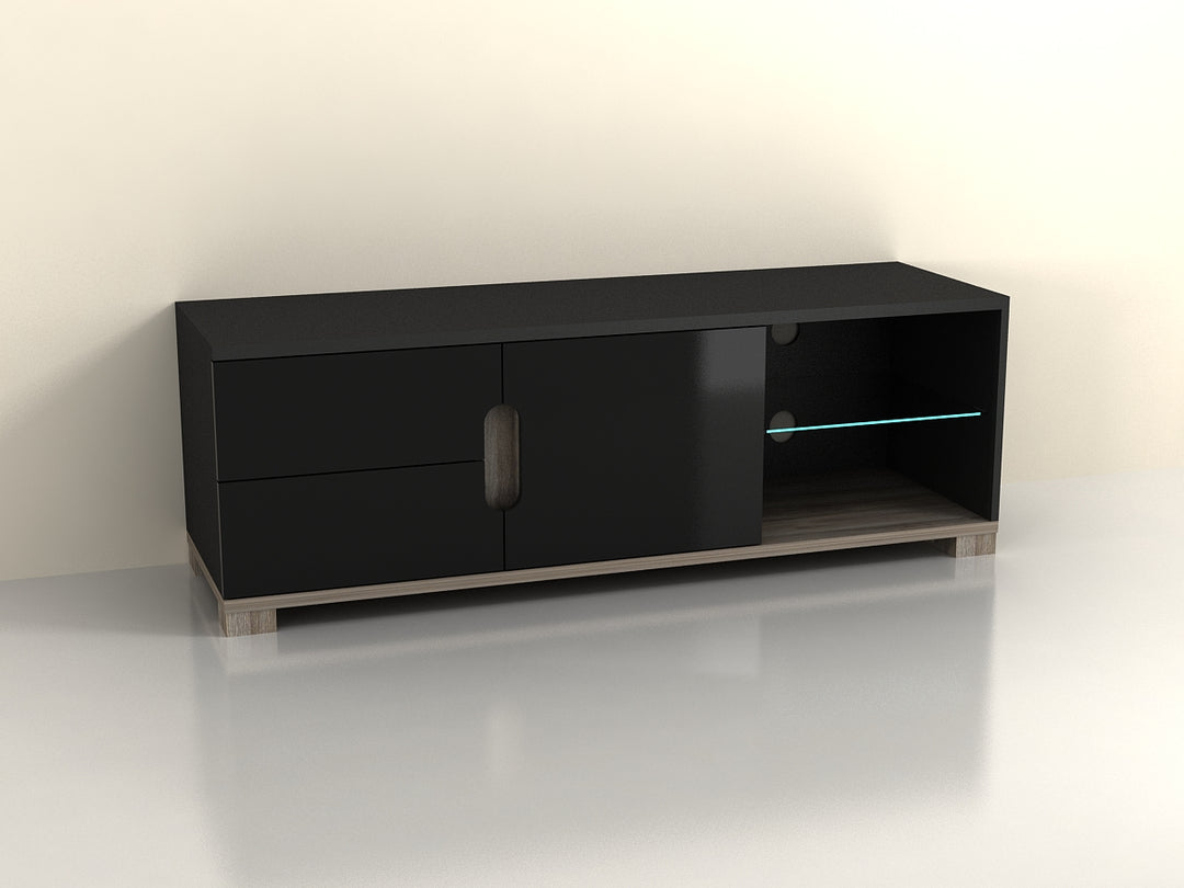 Tulip TV unit Black Gloss