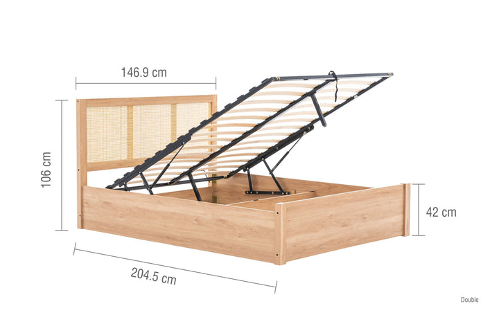 Croxley Ottoman Double Rattan Bed