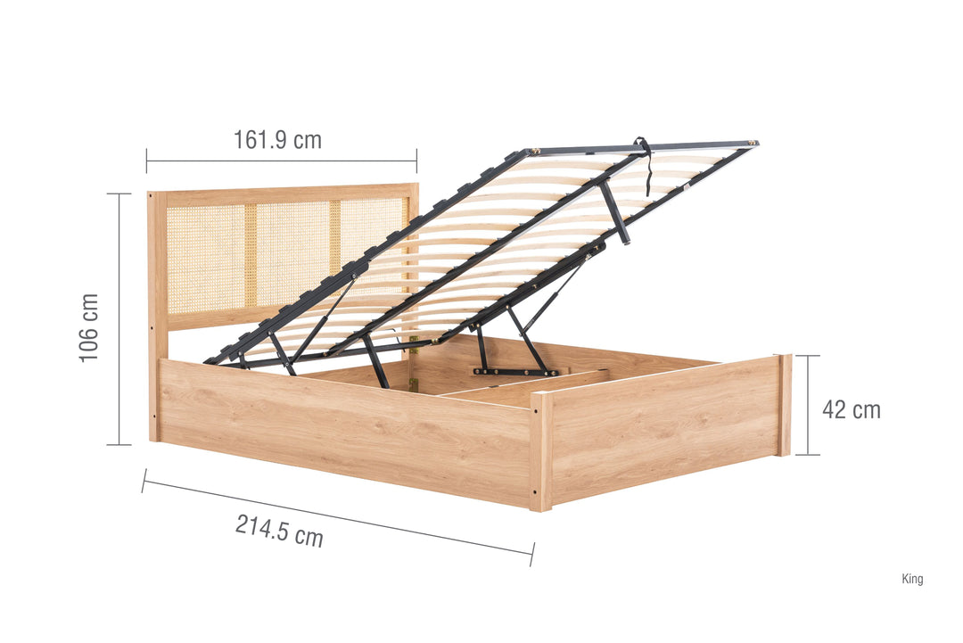Croxley Ottoman King Rattan Bed