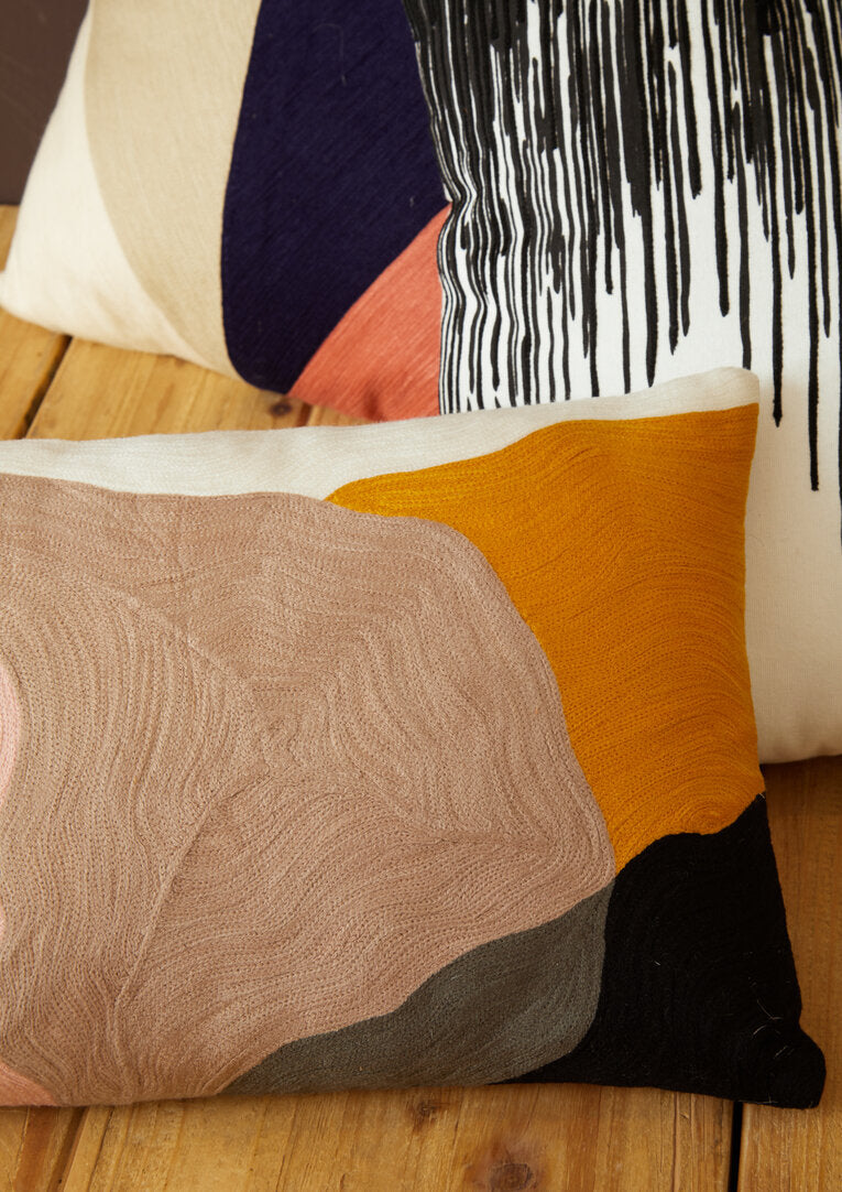 Ozella Multi Coloured Rectangular Cushion